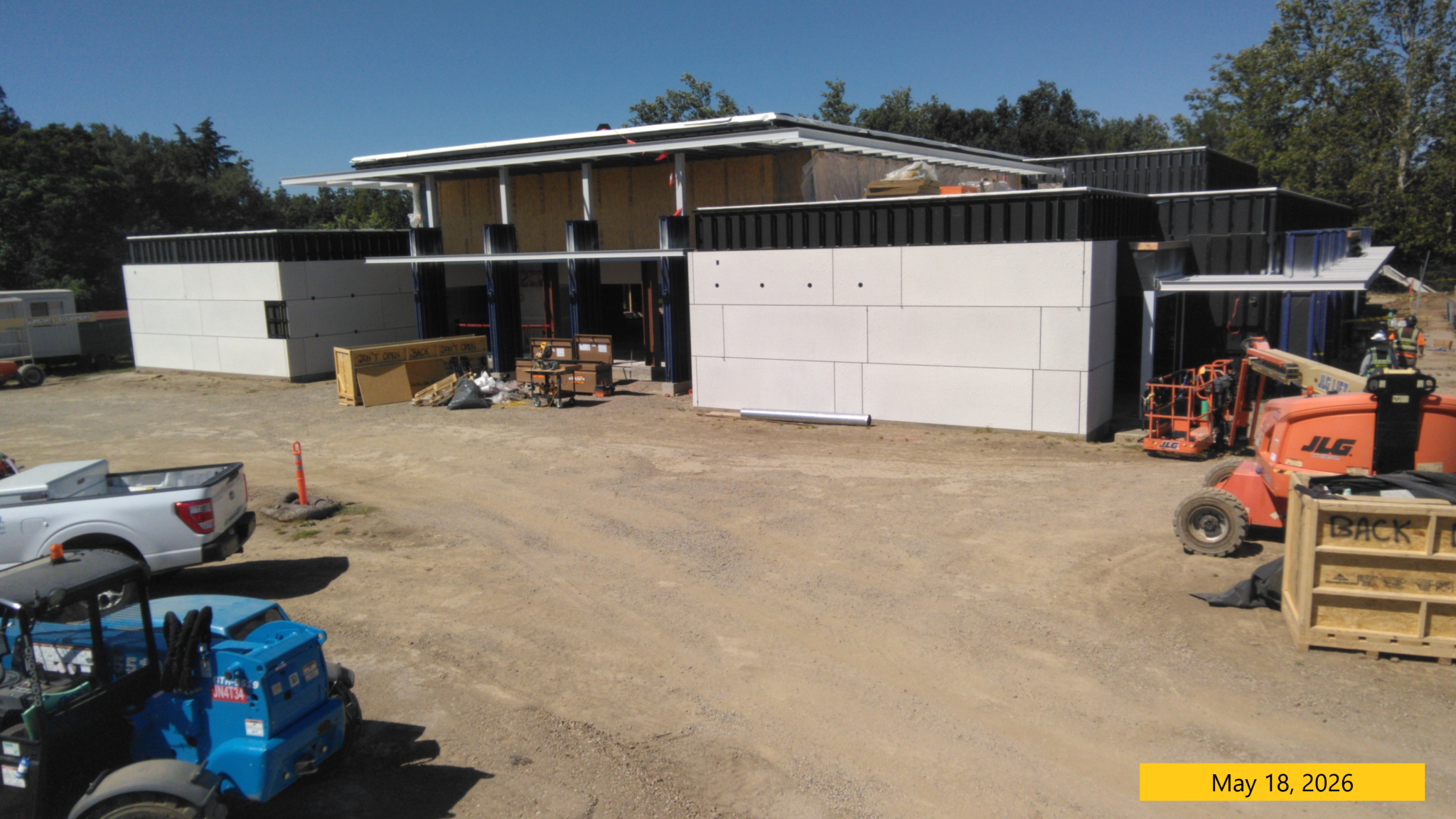 Ma7 18, 2026, Photo of the progress on the construction of the Walnut Park Library.